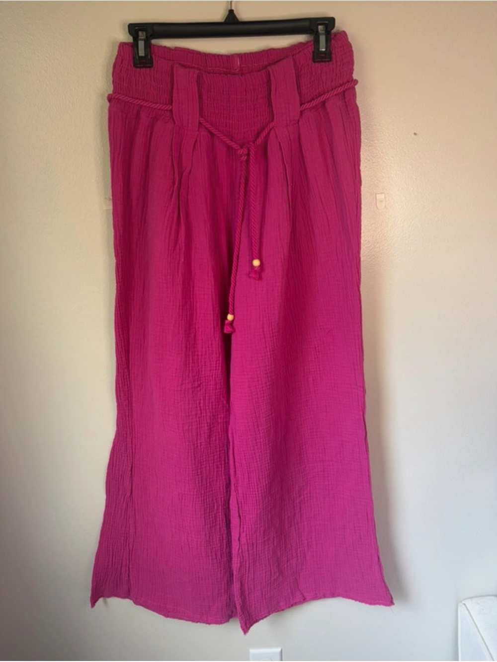 Banjara Wide-Leg Boho Pink Gause Pants